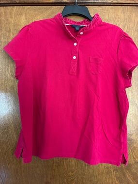 Tommy Hilfiger Hot Pink Ruffled Collar Polo